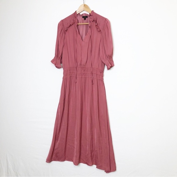 Anthropologie Current Air pink rose, Cape May, Waist mid dress - Picture 8 of 13